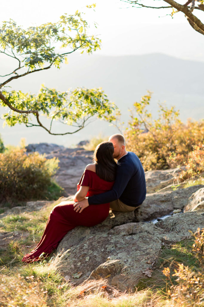 Fall sunset maternity session in the Virginia Mountains at Big Meadows State Park on Skyline Drive in the Shenandoah Valley