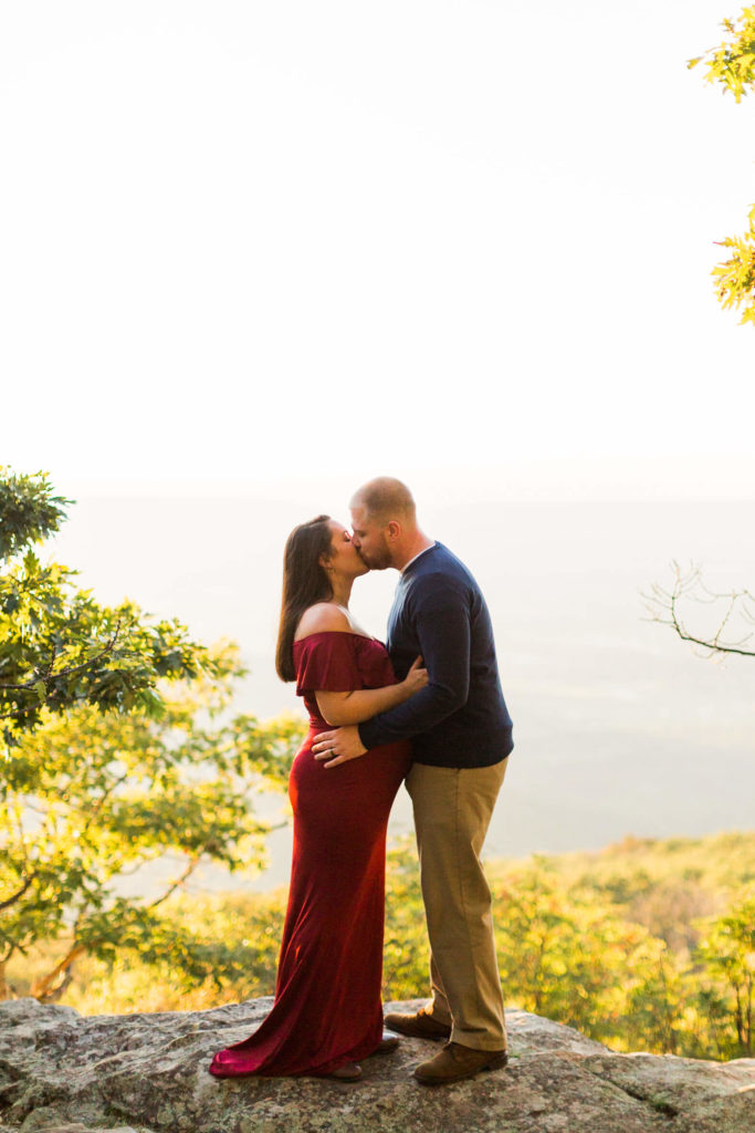 Fall sunset maternity session in the Virginia Mountains at Big Meadows State Park on Skyline Drive in the Shenandoah Valley