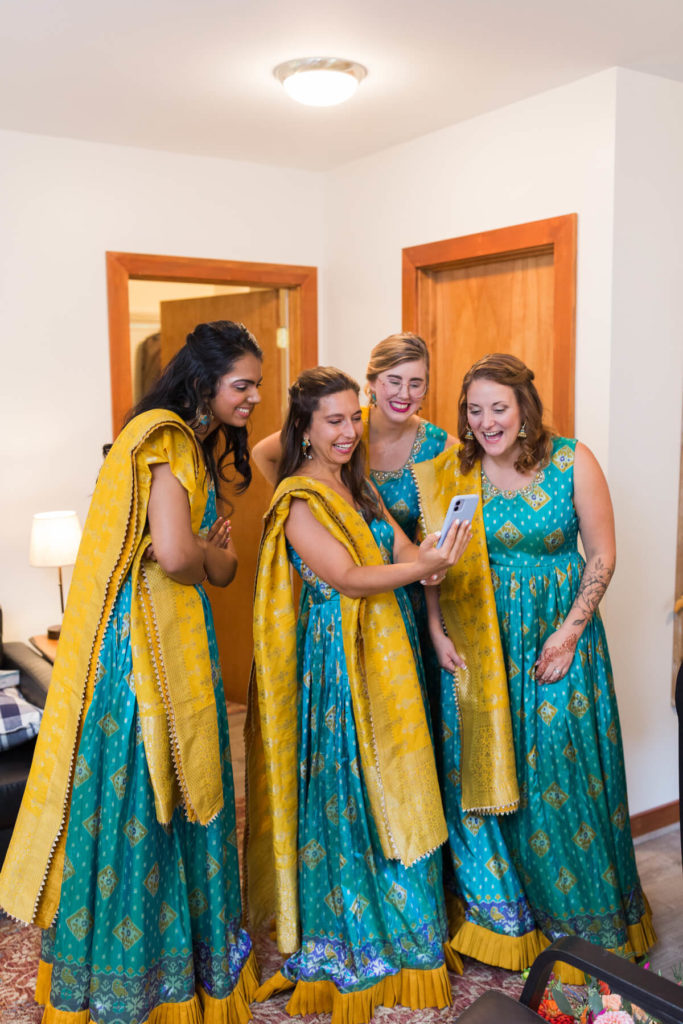 Bridesmaids Getting Ready | Indian-American Wedding at Wintergreen Resort by Virginia Photographers