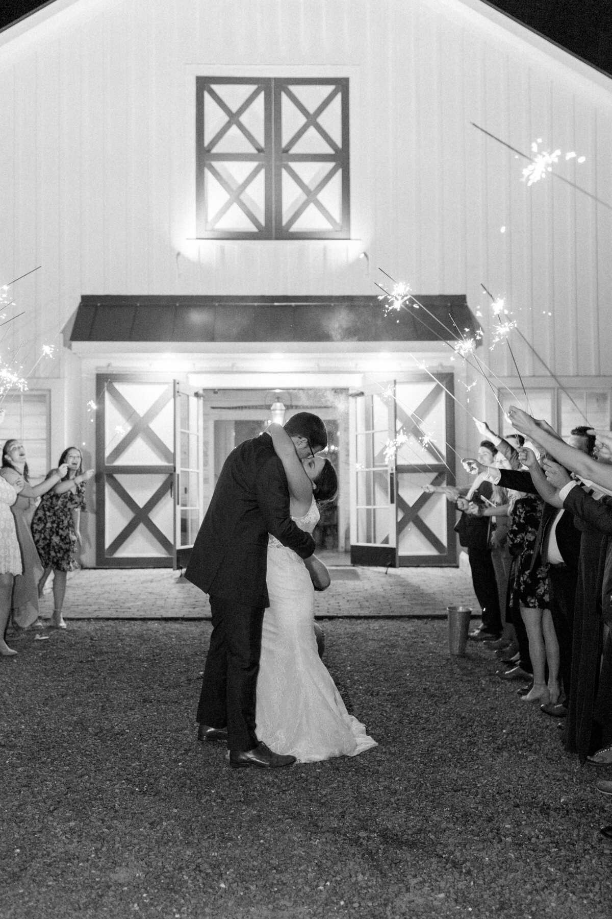 Sparkler exit | Fall Wedding at King Family Vineyards by Virginia Photographers