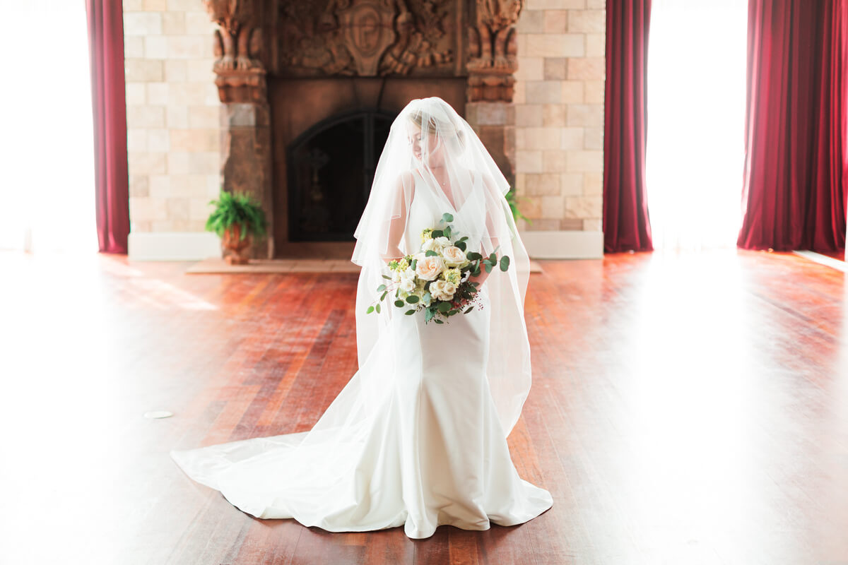 Bridal portrait with veil