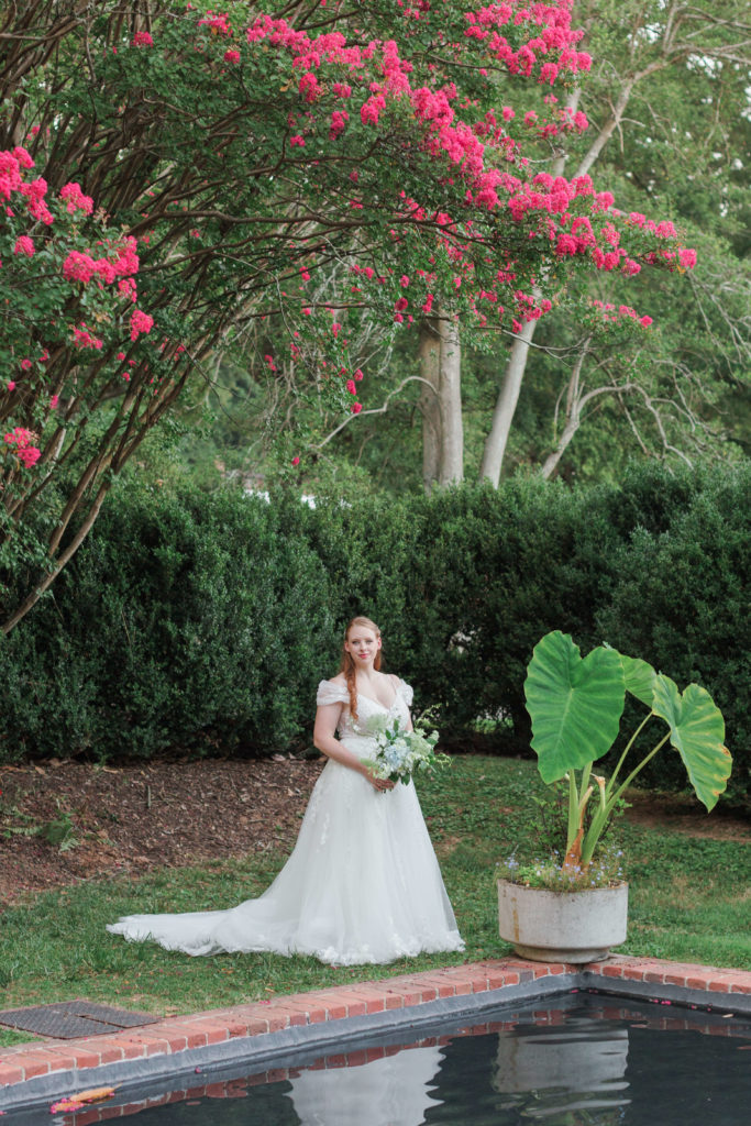 Tropical-inspired bridal portrait session at Morven Park in Leesburg, VA
