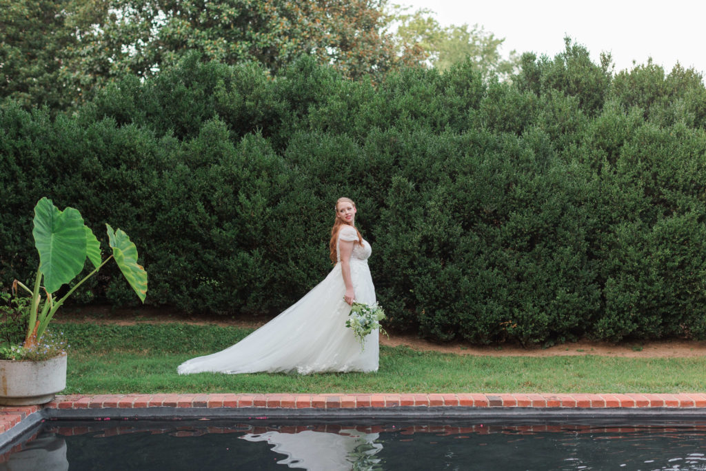 Tropical-inspired bridal portrait session at Morven Park in Leesburg, VA