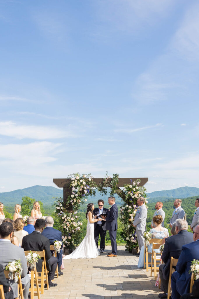 Hazy Mountain Vineyard spring wedding outdoor ceremony